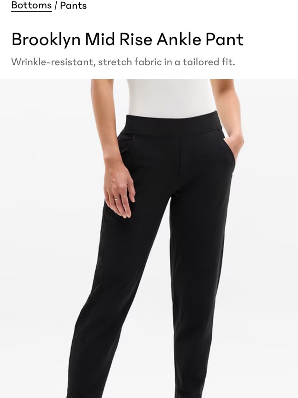 Athleta Brooklyn Mid Rise Ankle Pant - Black